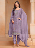 Lustrous Lavender Embroidered Salwar Suit - women's fashion mart