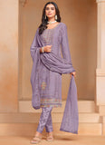 Lustrous Lavender Embroidered Salwar Suit - women's fashion mart
