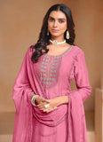 Peaceful Pink Embroidered Salwar Suit - women's fashion mart