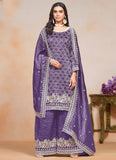 Passionate Purple Crush Embroidered Work Palazzo Suit - women's fashion mart