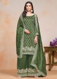 Outstanding Olive Crush Embroidered Work Palazzo Suit - women's fashion mart