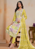 Luminous Yellow Embroidered Work Organza Salwar Kameez - women's fashion mart