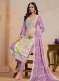 Magnificent lavender Embroidered Work Organza Salwar Kameez - women's fashion mart
