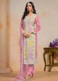 Magical Light Pink Embroidered Organza Salwar Kameez - women's fashion mart