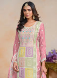 Magical Light Pink Embroidered Organza Salwar Kameez - women's fashion mart
