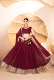 Catalina's Maroon Coloured Party Wear Lehenga Choli  women's fashion mart