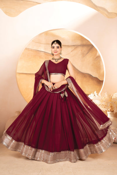 Catalina's Maroon Coloured Party Wear Lehenga Choli  women's fashion mart