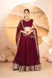 Catalina's Maroon Coloured Party Wear Lehenga Choli  women's fashion mart