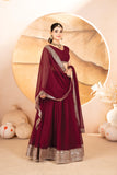 Catalina's Maroon Coloured Party Wear Lehenga Choli  women's fashion mart
