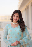 New Sequins Embroidery Work Anarkali Suit Set - women's fashion mart