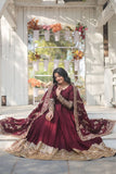 Stunning Premium Dark Maroon Anarkali Set - women's fashion mart