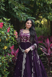 Traditional Elegance Anarkali Gown And Dupatta Set -WOMEN FASHION Rani Pink / S women's fashion mart