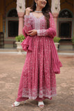 Faux Georgette Sequins With Thread Embroidered Kurti Sharara Dupatta Set For Women