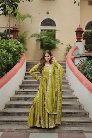 Rich Sequins Embroidered Work Women Suit Set - women's fashion mart