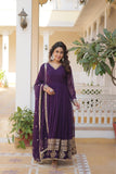 TRADITIONAL elegance Attractive Embroidered Sequins WORK WOMEN GOWN  women's fashion mart