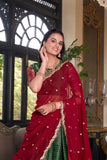 Kanchipuram Silk Lehenga Set With Zari Weaving & Georgette Dupatta