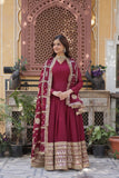 Georgette Embroidered Sequins Work Stunning Wedding Gown