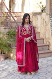 Floral Embroidery Sequins Work Beautiful Anarkali Suit Set