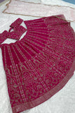 Slub Silk Embroidered Pink Color Bridal Lehenga Choli For Woman - women's fashion mart