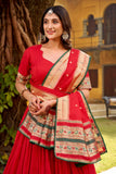 Ethereal Elegance Pure Chanderi Zari Woven Luxury Lehenga Set