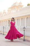 Embroidered Sequins Work Designer Women Gown -WOMEN FASHION Purple / M women's fashion mart