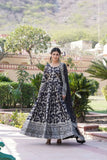 Jacquard With Sequins Embroidered Work Gown & Dupatta Set - women's fashion mart