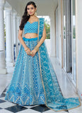 Breathtaking Sky Blue Embroidered Wedding Lehenga Choli - women's fashion mart