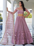 Enchanting Dusty Pink Embroidered Wedding Lehenga Choli - women's fashion mart