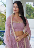 Enchanting Dusty Pink Embroidered Wedding Lehenga Choli - women's fashion mart