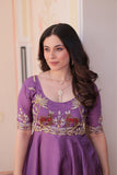Gold Crush Beads Embroidered Work Crafted Designer Gown