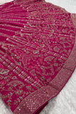 Slub Silk Embroidered Pink Color Bridal Lehenga Choli For Woman - women's fashion mart