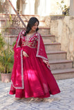 Floral Embroidery Sequins Work Beautiful Anarkali Suit Set