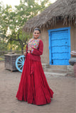 Designer Readymade Traditional Gamthi Threadwork Lehenga Choli For Navratri - women's fashion mart