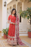 Beautiful Stylish designer Gown With Dupatta Set -WOMEN FASHION Sky Blue / M women's fashion mart