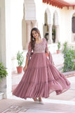 Premium Designer Sequins Beads Embroidery Gown With Dupatta Set