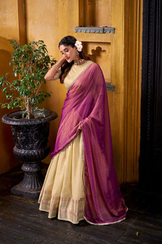 Luxury Dupion Silk Lehenga with Zari Dupatta – Wedding & Party Wear Ensemble