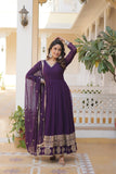 TRADITIONAL elegance Attractive Embroidered Sequins WORK WOMEN GOWN  women's fashion mart