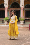 Faux Georgette Sequins With Thread Embroidered Kurti Sharara Dupatta Set For Women