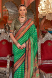 Fabulous Forest Green Kanjivaram and Patola Printed Silk Saree - women's fashion mart