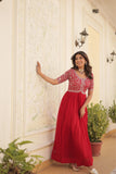 Designer Embroidery Zari Sequins Work Gown Set
