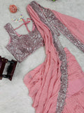 Pattern Wedding & Party Wear Light Pink Color Lehenga Saree