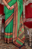 Fabulous Forest Green Kanjivaram and Patola Printed Silk Saree - women's fashion mart