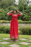 Luxury Zari Thread Sequins Embroidery Work Gown
