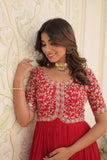 Designer Embroidery Zari Sequins Work Gown Set