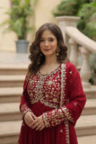 Amazing Festive Wear Faux Georgette Sequins Worked Gown - women's fashion mart