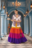Passionate Multi with White Blouse Navratri Lehenga Choli - women's fashion mart