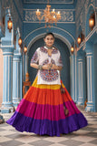 Passionate Multi with White Blouse Navratri Lehenga Choli - women's fashion mart