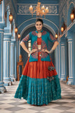 Celebrate Navratri With Multi and Rama  Lehenga Choli - women's fashion mart