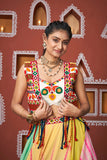 Multi Colour Embroidered Mirror Worked Navratri Jacket Lehenga Set - women's fashion mart