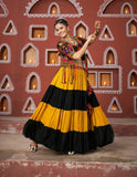 Navratri Wear Multi Colour Embroidered Mirror Worked Jacket Lehenga Set - women's fashion mart